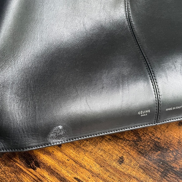 Celine Tri-Fold Medium Tote Bag in Black - Picture 7 of 15